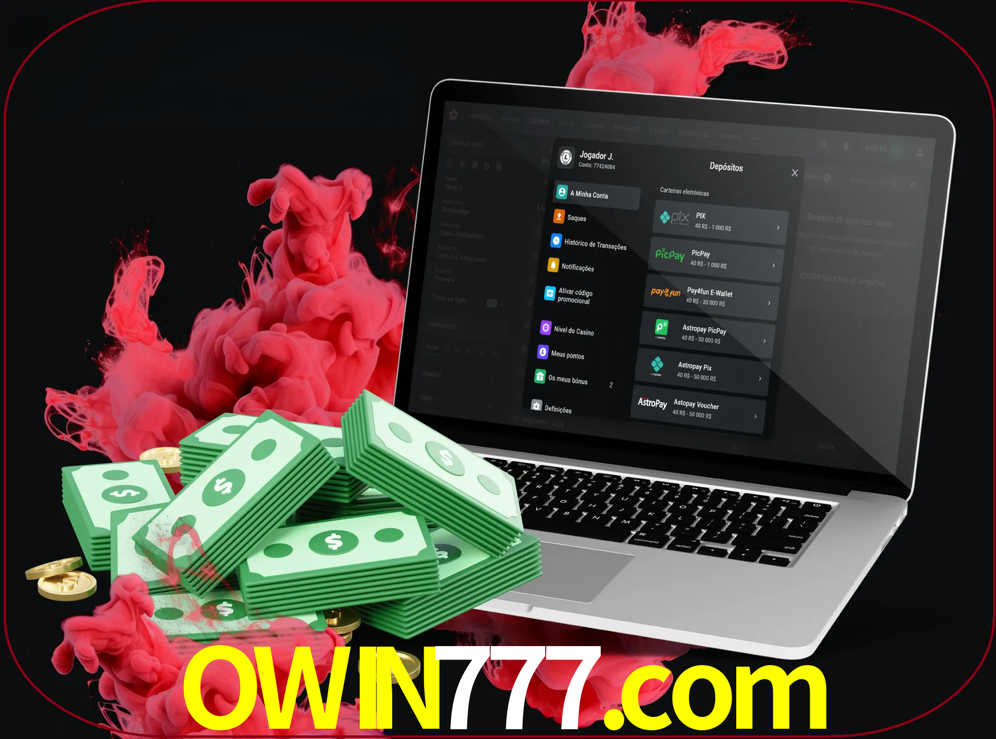 Para efetuar um depósito na sua conta owin777, basta escolher o método de depósito e especificar o montante.